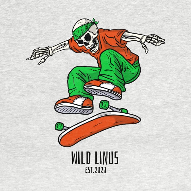 Skating Skull by Wild Linus Design